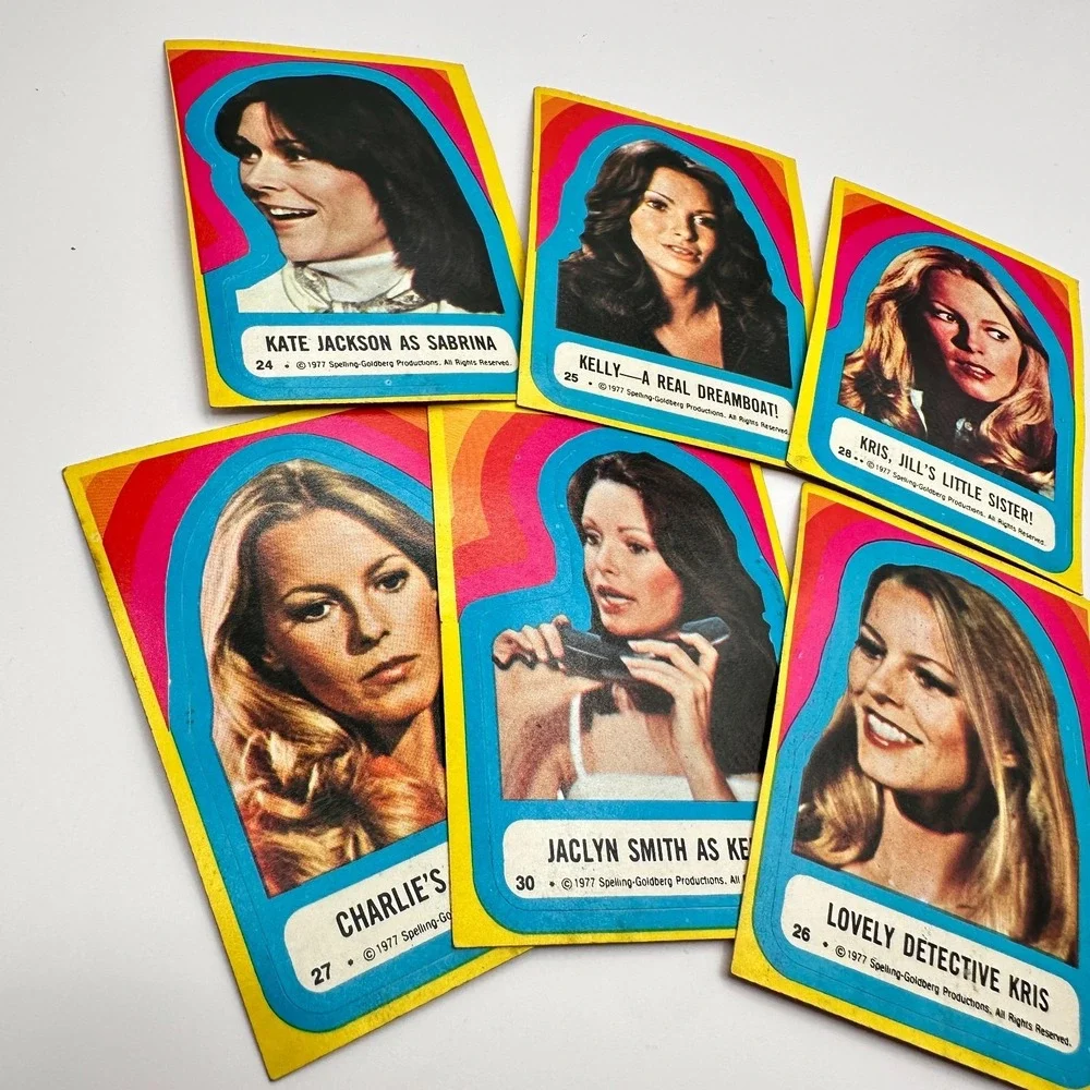 Vintage 1977 Charlies Angels Trading Cards Set of‎ 6 Kate Jackson Jaclyn Smith